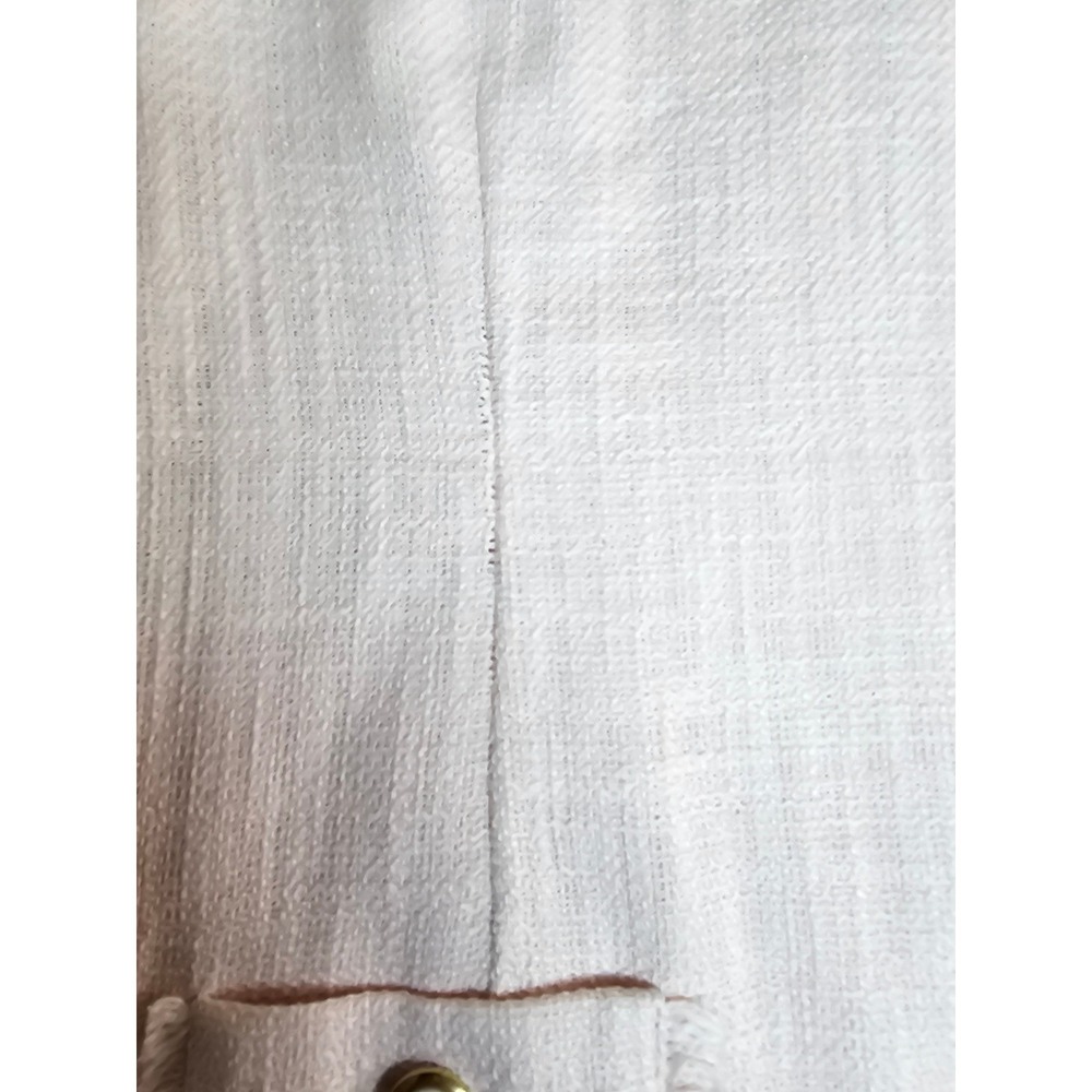 Karl Lagerfeld Paris Pink Tweed Sheath Dress Pearl Button Fringe Trim Size 6 - Picture 13 of 16